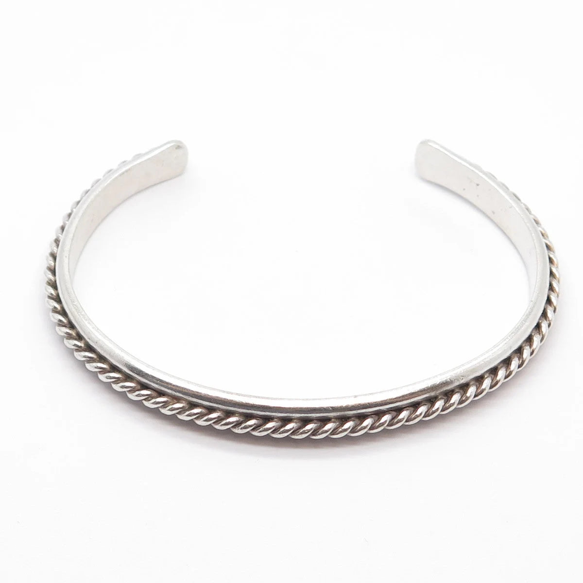 925 Sterling Silver Vintage Twisted Adjustable Cuff Bracelet 7-8"
