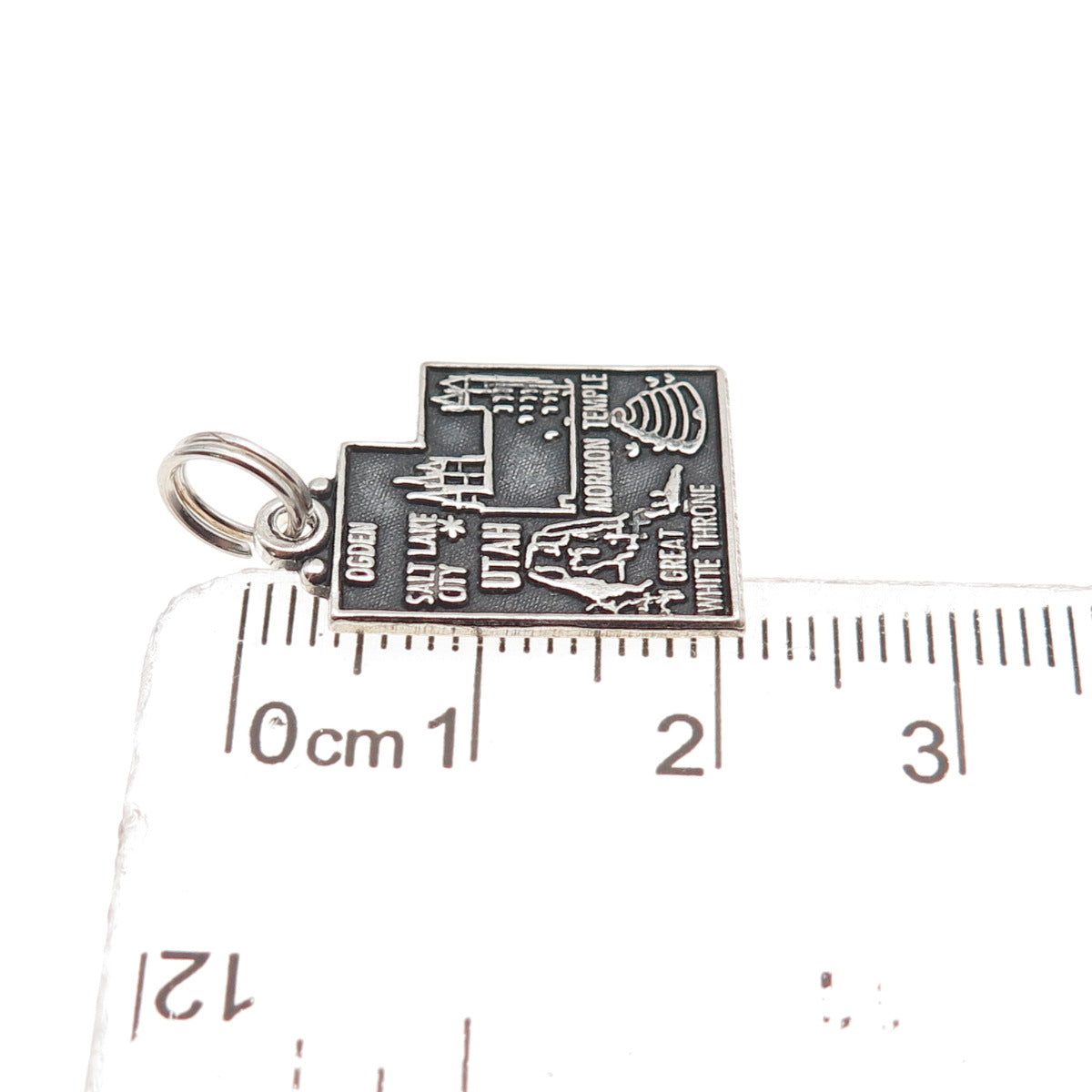 Maisels Indian Trading Sterling Silver Vintage Utah State Map Mini Charm Pendant