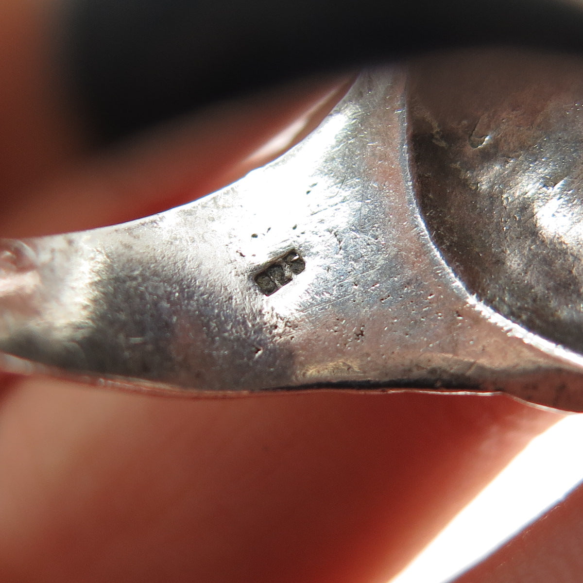 925 Sterling Silver Vintage Mexico Modernist Ribbed Oxidized Ring Size 8.75