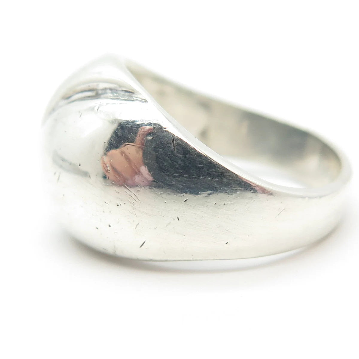 925 Sterling Silver Vintage Ribbed Ring Size 7.75
