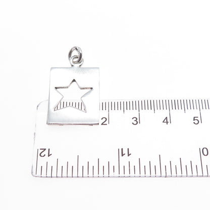 NALDO 925 Sterling Silver Vintage Star Tag Charm Pendant