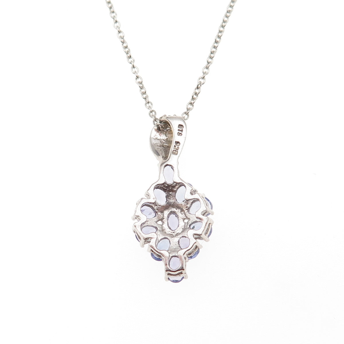 Chuck Clemency 925 Sterling Silver Real Tanzanite Cable Chain Necklace 18"