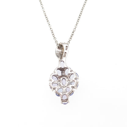 Chuck Clemency 925 Sterling Silver Real Tanzanite Cable Chain Necklace 18"