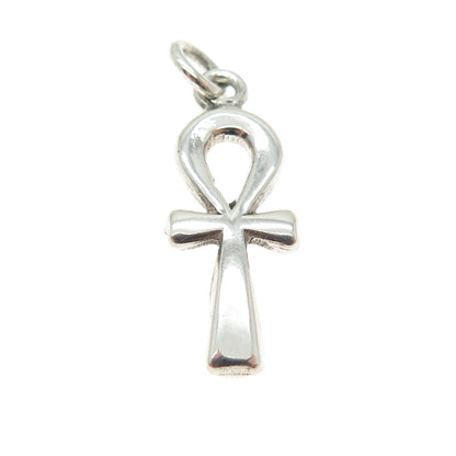 925 Sterling Silver Vintage Egypt Ankh Cross Pendant