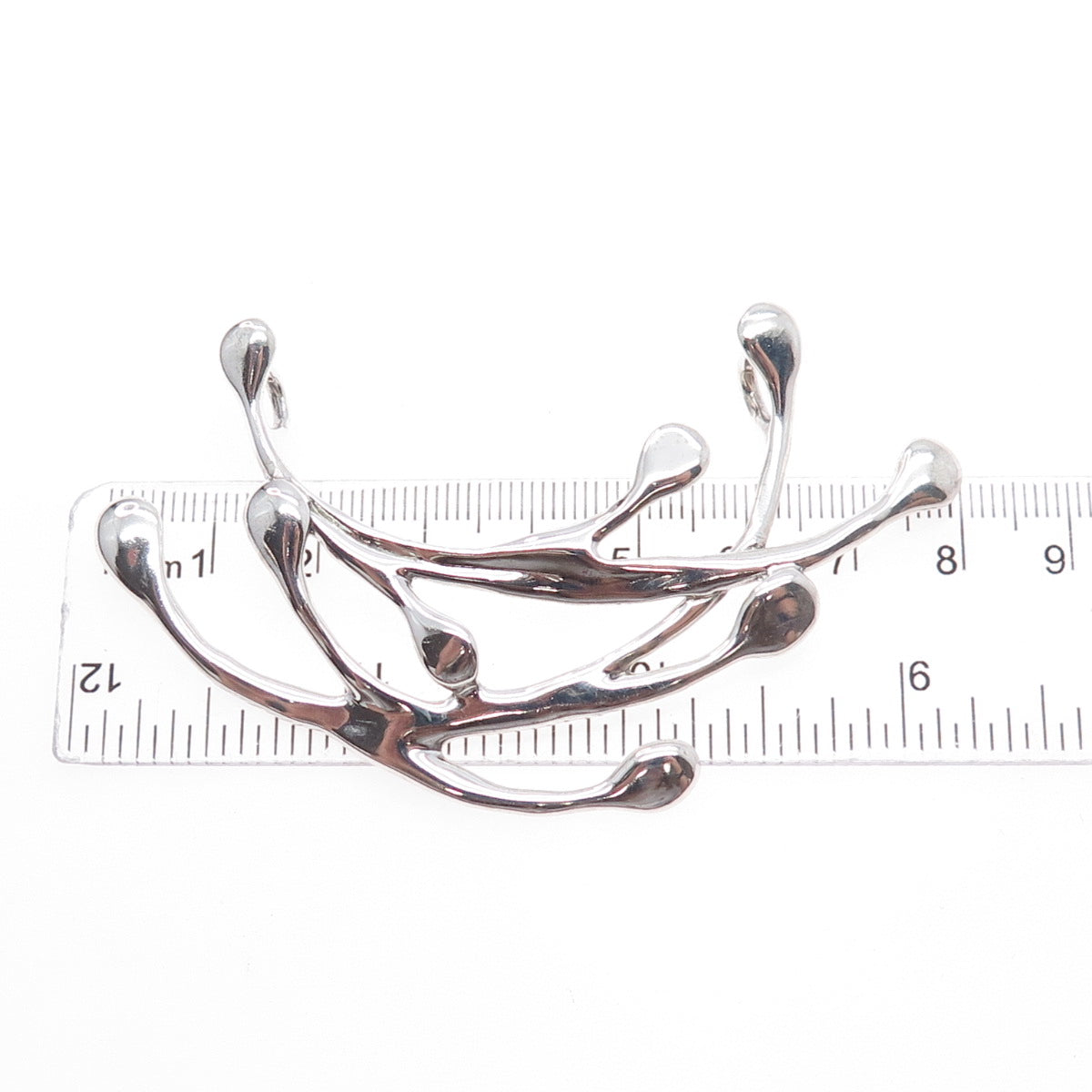 HAGIT GORALI 925 Sterling Silver Vintage Modernist Centerpiece Slide Pendant