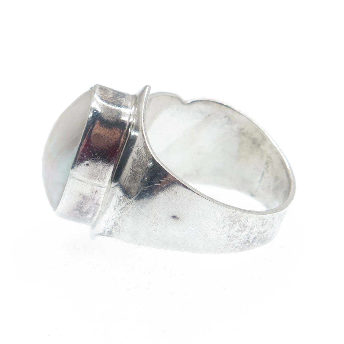 GILO & GRACE NAKAI Navajo Old Pawn 925 Sterling Vintage Real MOP Ring Size 9.75