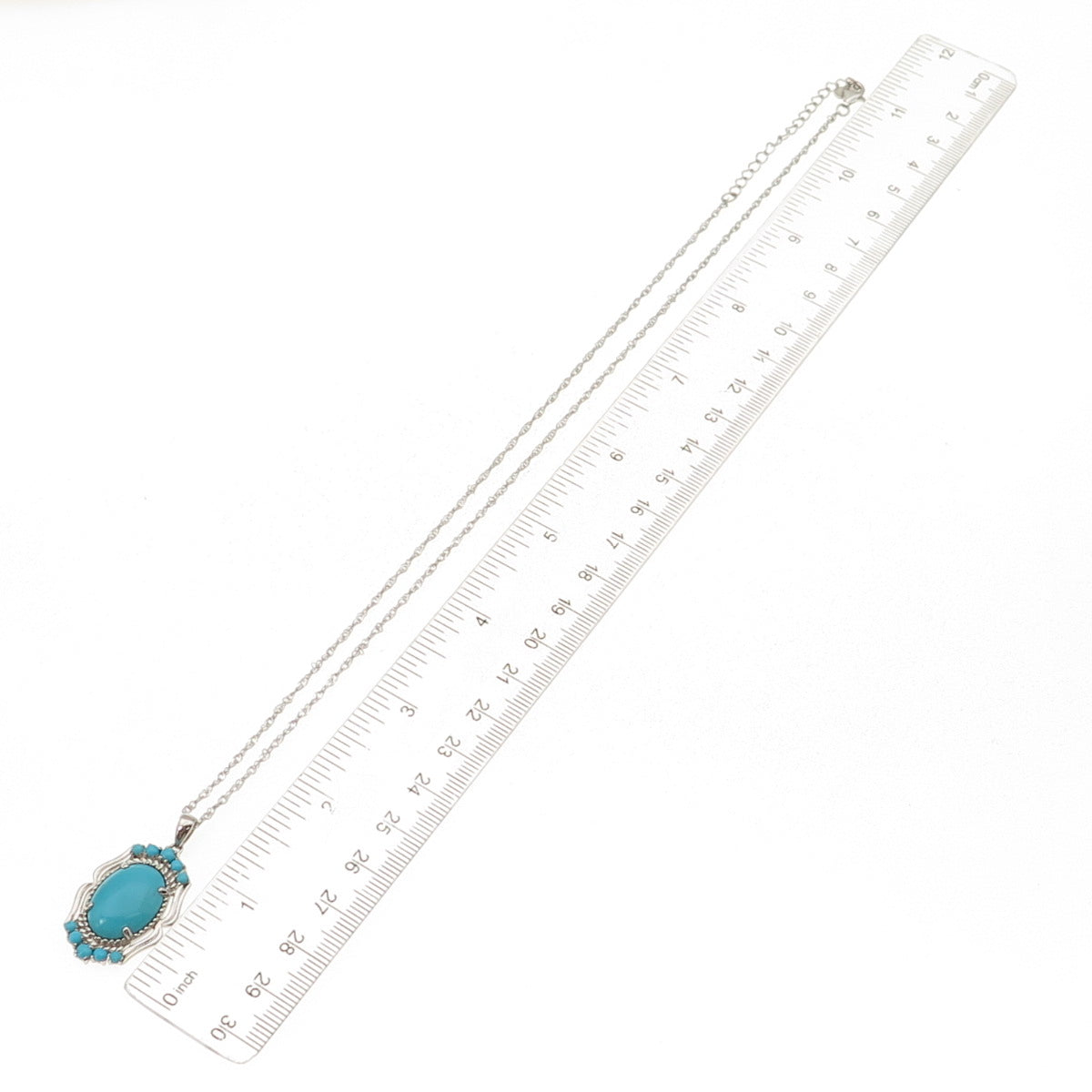 925 Sterling Real Sleeping Beauty Turquoise Singapore Chain Necklace 18-20"