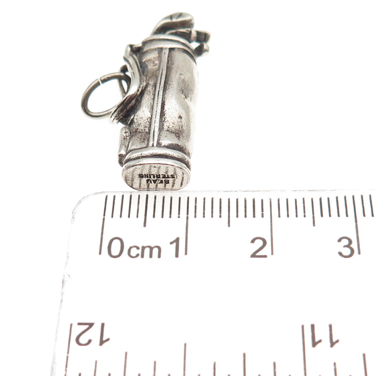 BEAU 925 Sterling Silver Vintage Golf Club Oxidized 3D Charm Pendant