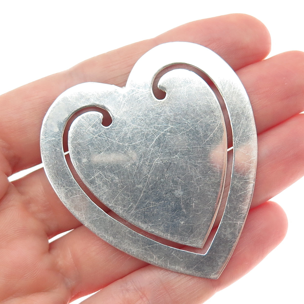 REED & BARTON 925 Sterling Silver Vintage Heart Bookmark