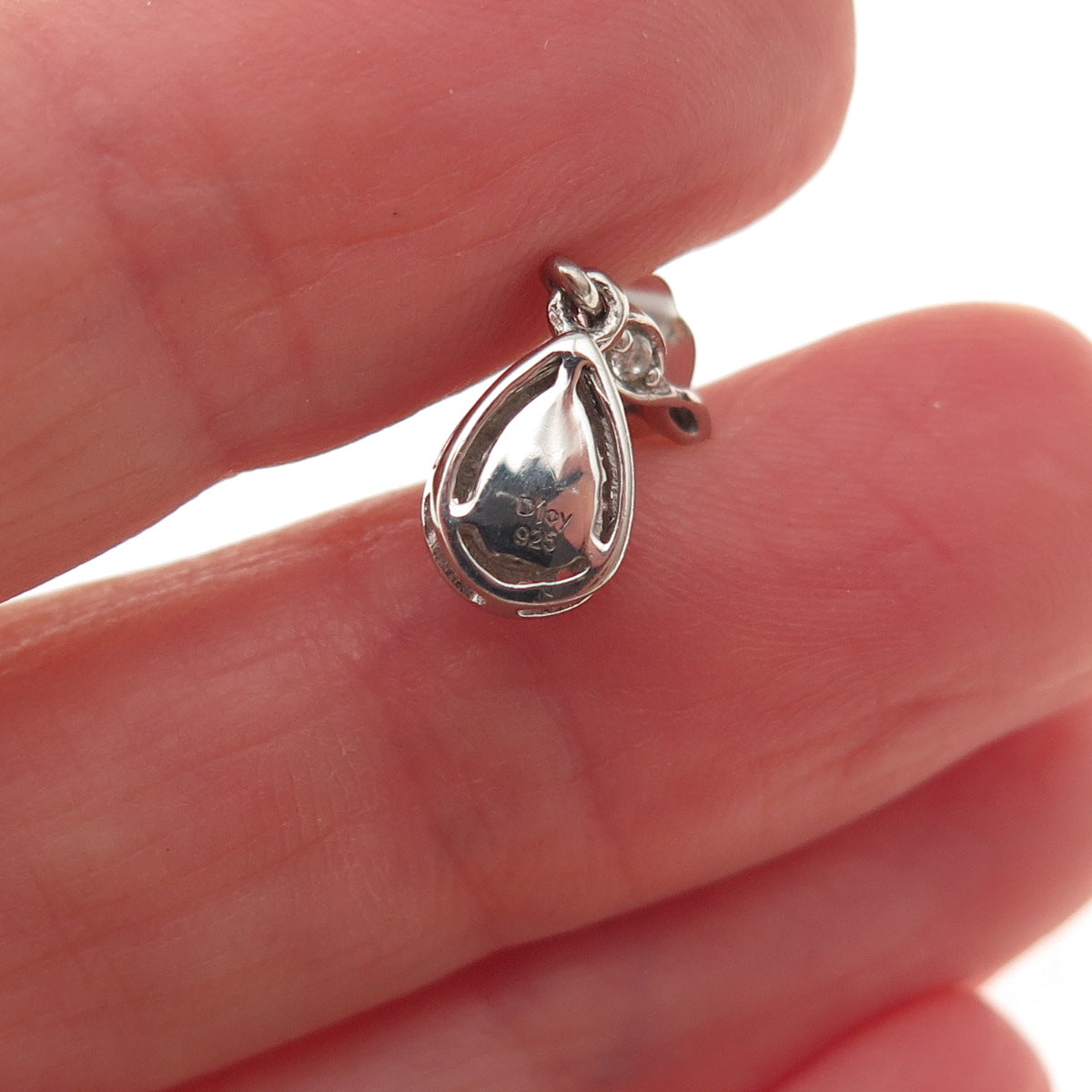 D'Joy 925 Sterling Silver Real Tanzanite & White Topaz Teardrop Dangle Earrings