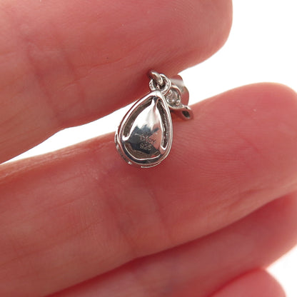 D'Joy 925 Sterling Silver Real Tanzanite & White Topaz Teardrop Dangle Earrings