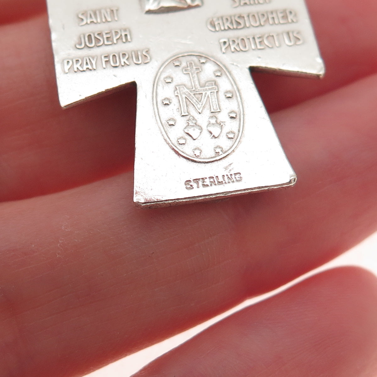 925 Sterling Silver Antique Art Deco 4-Way Cross Oxidized Charm Pendant