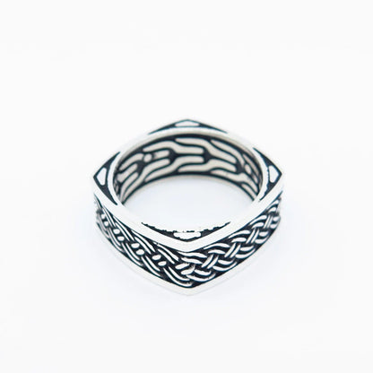 925 Sterling Silver Vintage Braided Band Ring Size 9.75