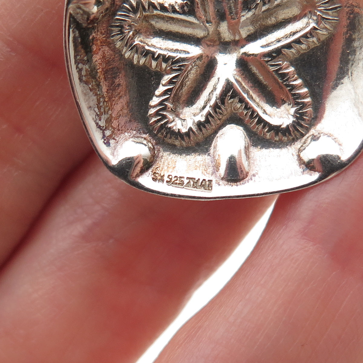 SX Sally C 925 Sterling Silver Vintage Sand Dollar Charm Pendant