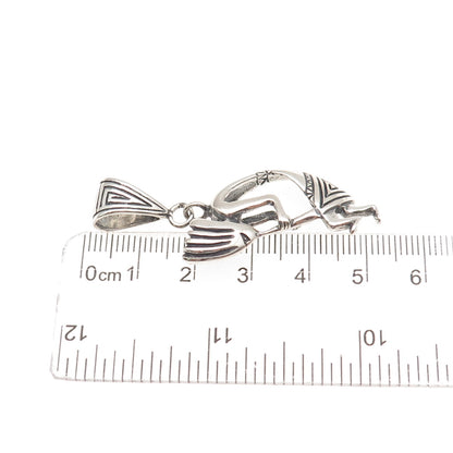 Old Pawn 925 Sterling Silver Vintage Southwestern Kokopelli Tribal Charm Pendant