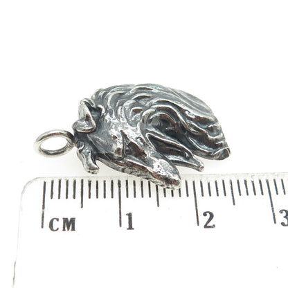 925 Sterling Silver Vintage Collie Dog Oxidized Charm Pendant