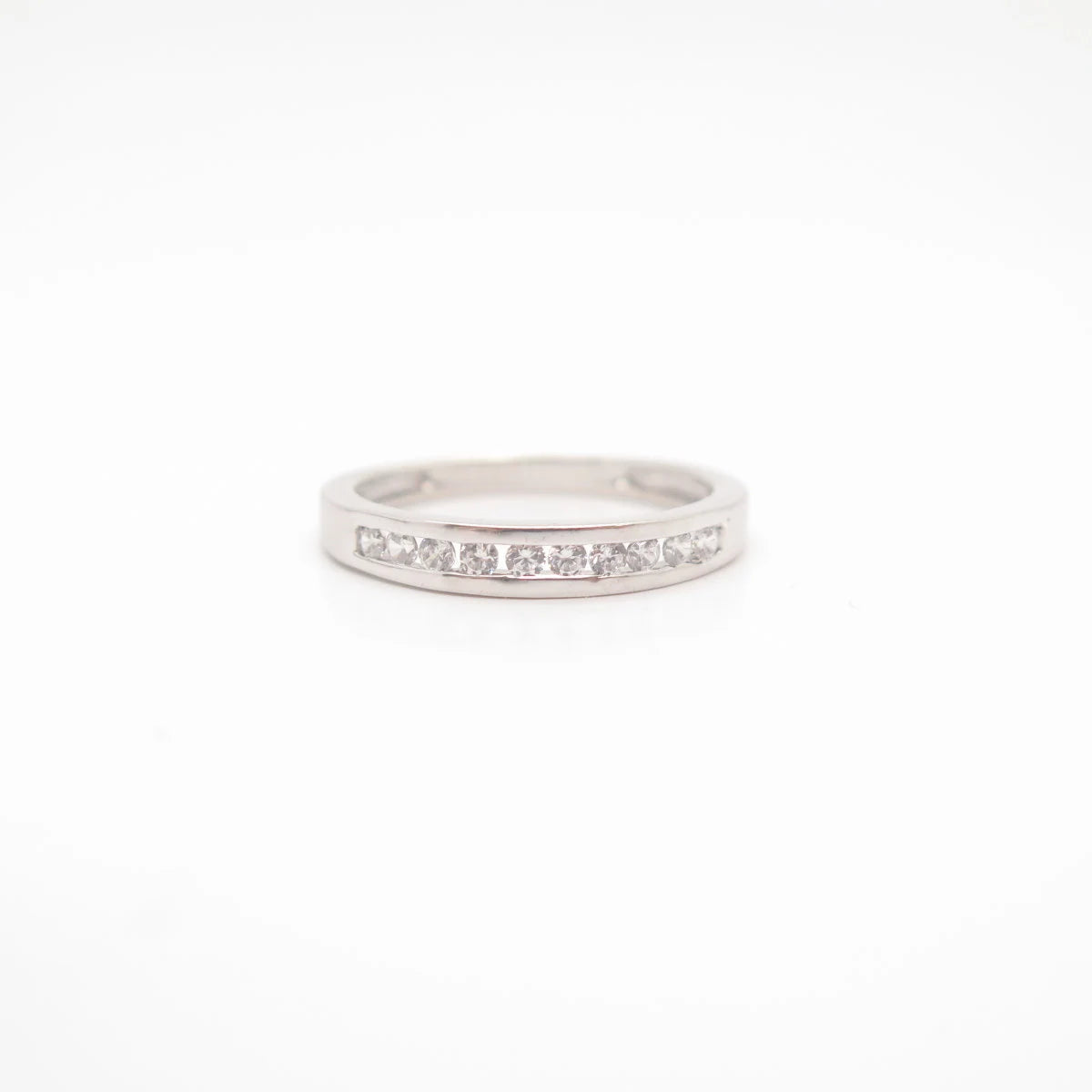 925 Sterling Silver Vintage Pave C Z Ring Size 7