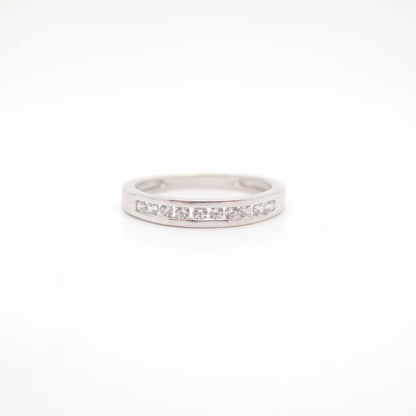 925 Sterling Silver Vintage Pave C Z Ring Size 7