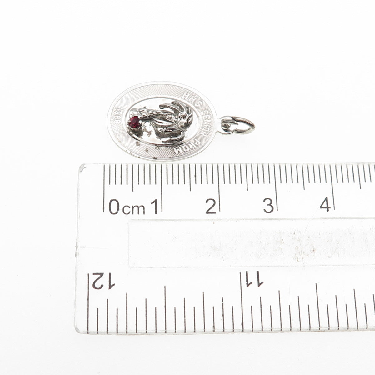Town & Country Sterling Silver Vintage 1968 Rhinestone BHS Senior Prom Pendant