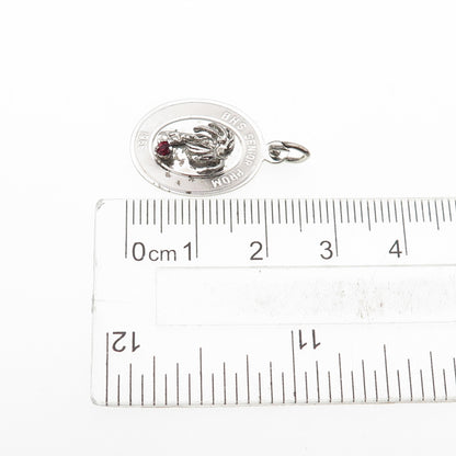Town & Country Sterling Silver Vintage 1968 Rhinestone BHS Senior Prom Pendant