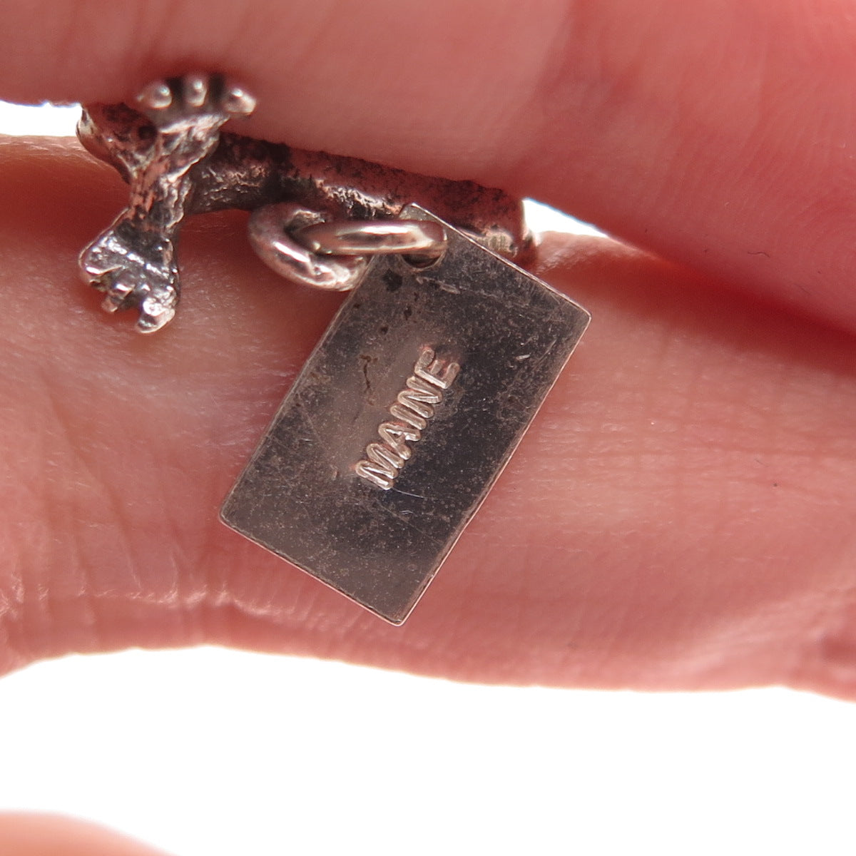 BELL TRADING POST 925 Sterling Silver Vintage Elk Maine State Minimalist Pendant