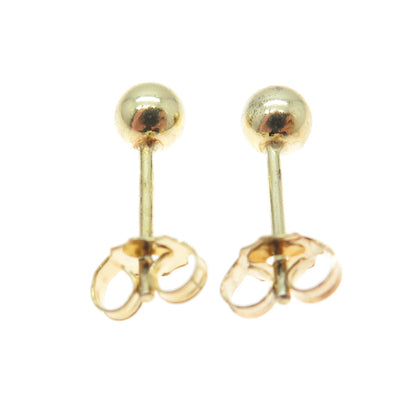 925 Sterling Silver Gold Plated Ball Stud Earrings