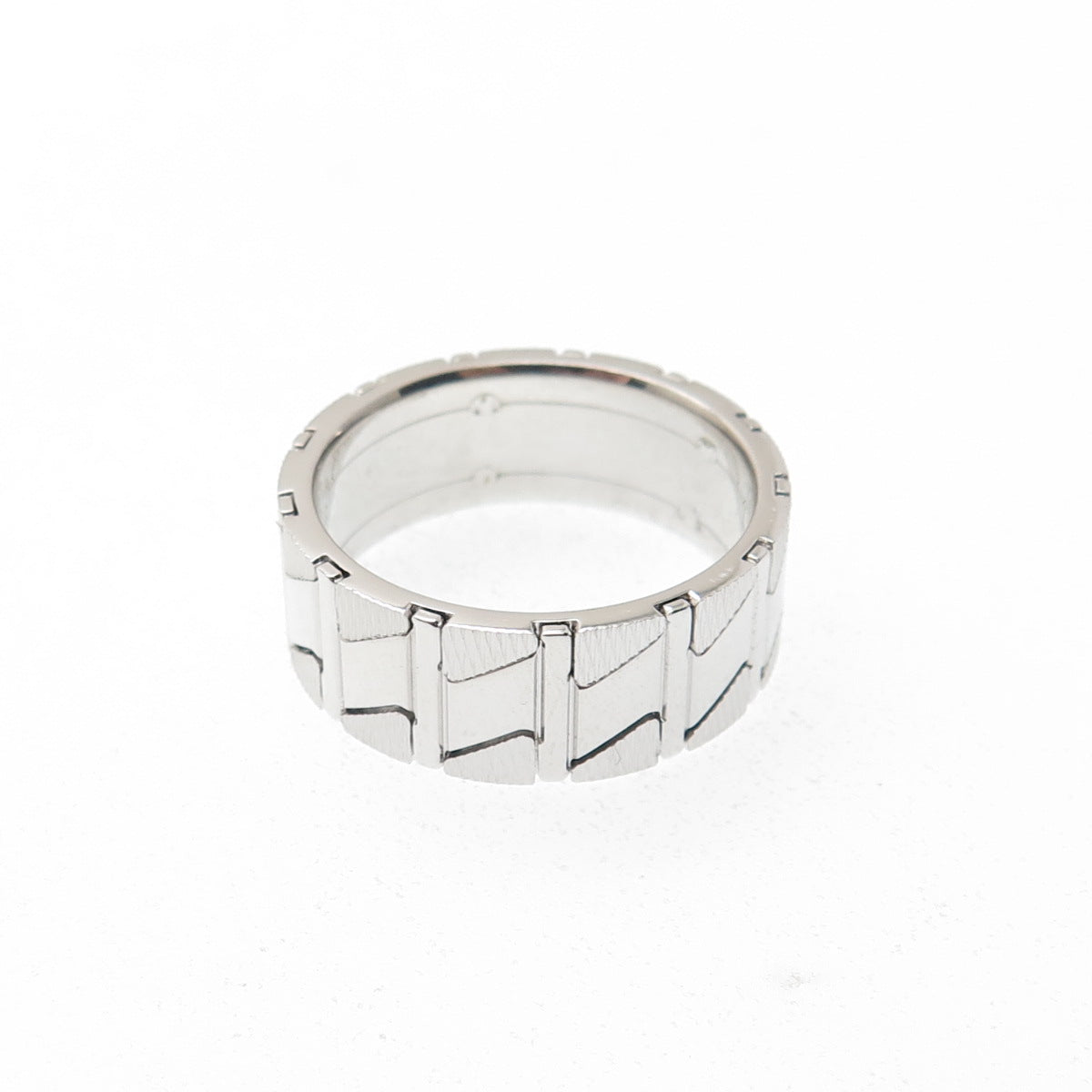 NEOS 925 Sterling Silver Textured Zig Zag Band Ring Size 8.75