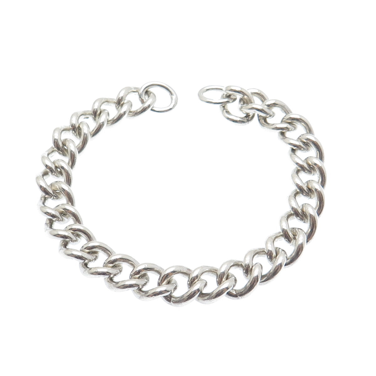 W.J. SUTTON 925 Sterling Vintage 1967 Birmingham Curb Bracelet 7" (missing lock)