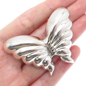 JONDELL 925 Sterling Silver Vintage Spain Puffy Butterfly Pin Brooch