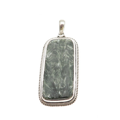 JACK GUTSCHNEIDER 925 Sterling Silver Vintage Real Seraphinite Modernist Pendant