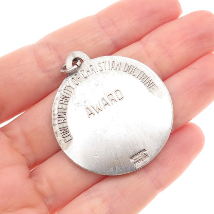 Hartnett 925 Sterling Silver Vintage Pope St. Pius X Award Medal Pendant