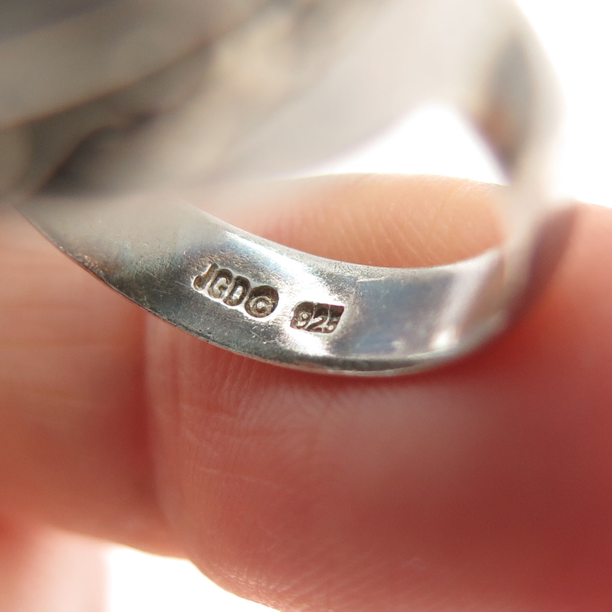 JGD JANICE GIRARDI 925 Sterling Silver Vintage Real Doubled MOP Ring Size 6.75