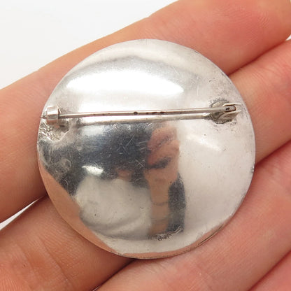 900 Silver Vintage Real Turquoise Gemstone Tribal Pin Brooch