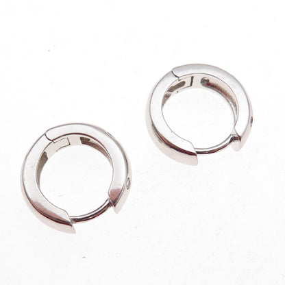 Han 925 Sterling Silver Round-Cut C Z Hoop Earrings