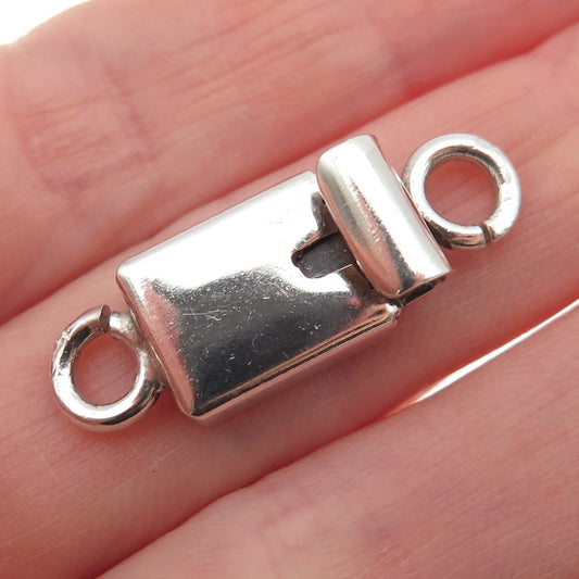925 Sterling Silver Vintage Mexico Bracelet / Necklace Box Lock Clasp