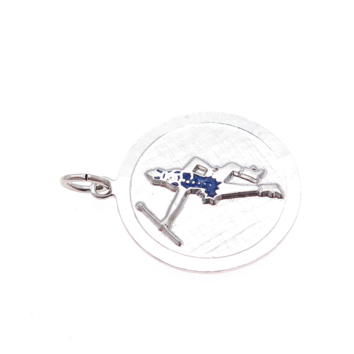 GRIFFITH & SONS CO. 925 Sterling Silver Vintage Enamel Cheerleader Charm Pendant