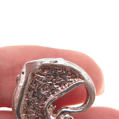 925 Sterling Silver Vintage Dog Heart Oxidized Charm Pendant