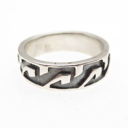925 Sterling Silver Vintage Wave Oxidized Band Ring Size 6.5