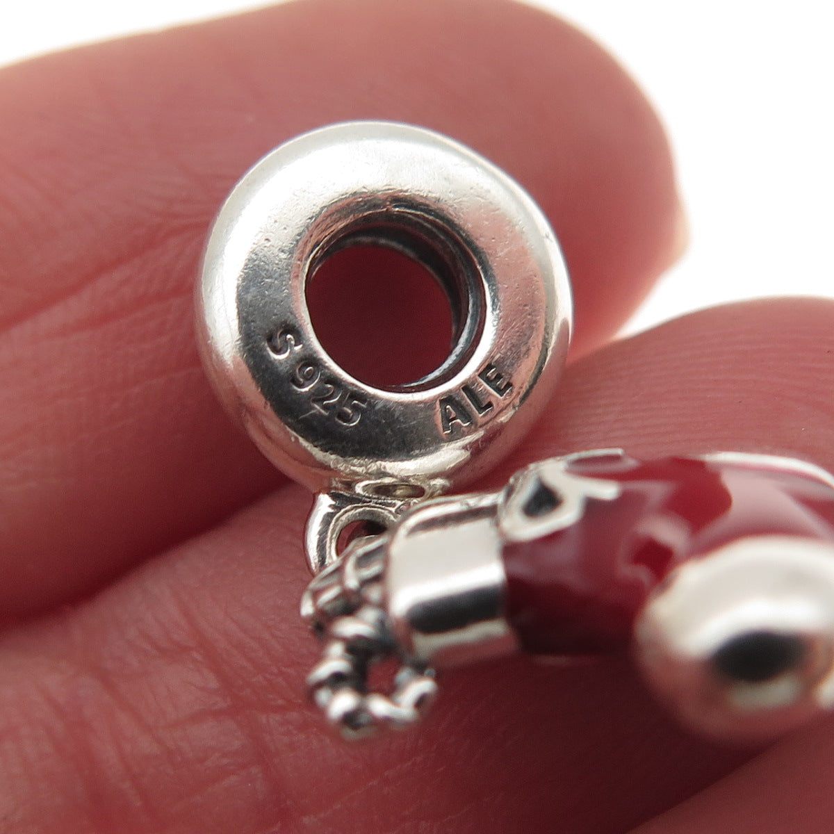PANDORA 925 Sterling Silver Enamel 2017 Christmas Stocking Dangle Charm