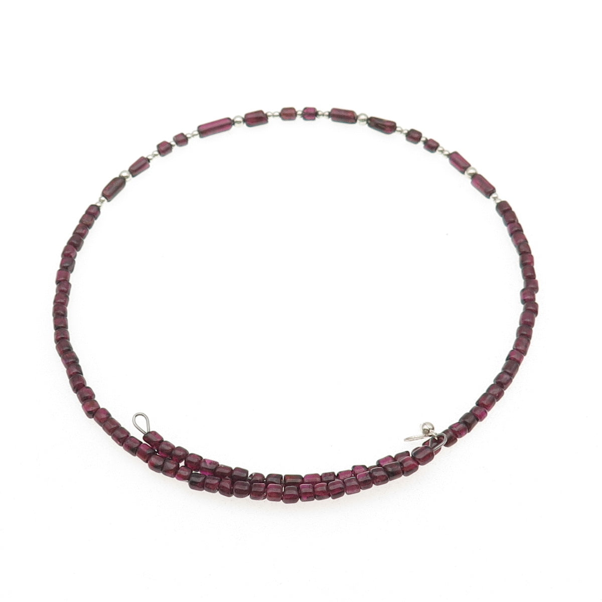 SHUBE Sterling Silver Vintage Real Rhodonite Adjustable Choker Necklace 12-16"