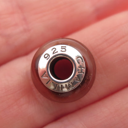 CHAMILIA 925 Sterling Silver Dichroic Glass Slide Bead Charm