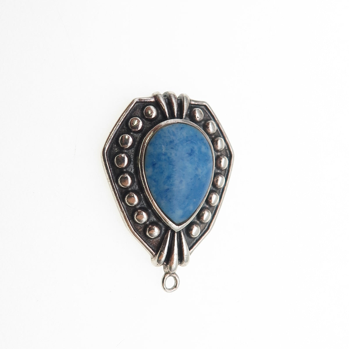CFJ Collins Fine 925 Sterling Silver Vintage Real Denim Lapis Oxidized Pendant