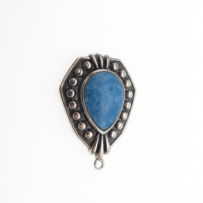 CFJ Collins Fine 925 Sterling Silver Vintage Real Denim Lapis Oxidized Pendant