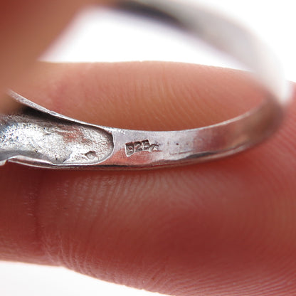 925 Sterling Silver Vintage Elephant Oxidized Ring Size 8.75