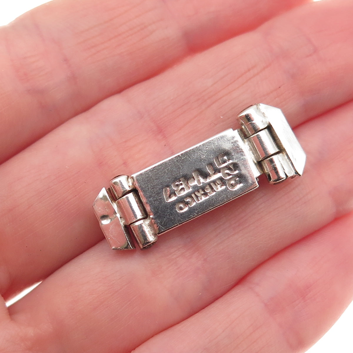 925 Sterling Silver Vintage Mexico Bracelet / Necklace Box Lock Clasp