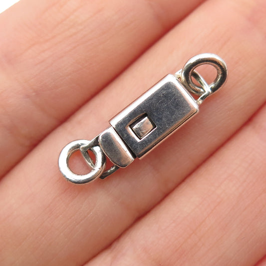 925 Sterling Silver Vintage Bracelet / Necklace Box Lock Clasp