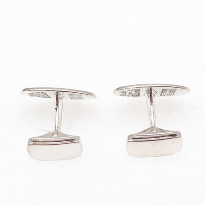 Birch & Gaydon 925 Sterling Silver Vintage England Enamel Modernist Cufflinks
