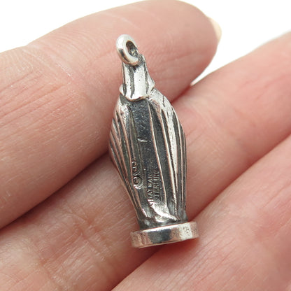 HAYWARD Sterling Silver Antique Art Deco St. Mary Miraculous Statue 3D Pendant