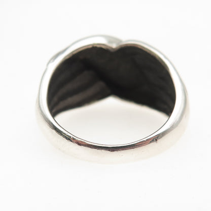 925 Sterling Silver Vintage Modernist Oxidized Ring Size 8.5