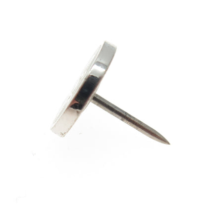 925 Sterling Silver Vintage Libra Zodiac Sign Round Lapel Pin